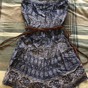 Strapless romper with pockets